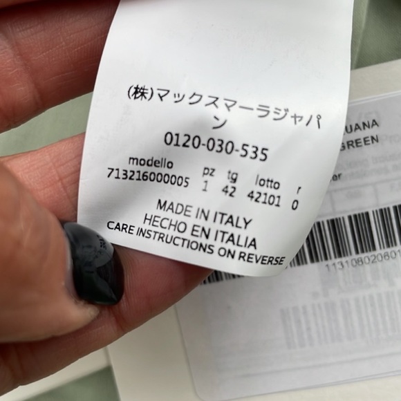 NWT $595 Max Mara Luana pants in size 8 color is called pastel green super light - Picture 8 of 13